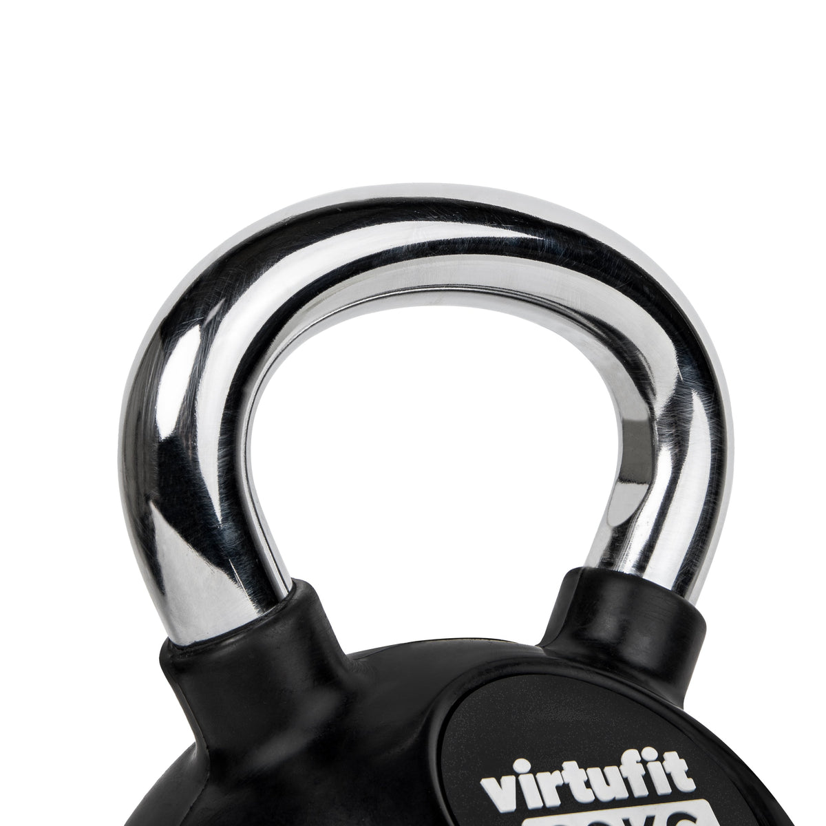 VirtuFit Kettlebell - Rubber/Chroom - 12 kg - Detail