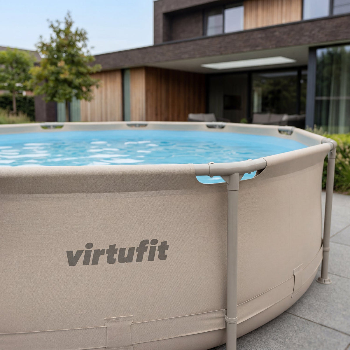 VirtuFit Zwembad Rond Ø244 x 76 cm - Beige - Compleet Pakket - Detail