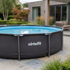 VirtuFit Rond Zwembad Ø244x 76 cm - Antraciet - Compleet pakket - Detail