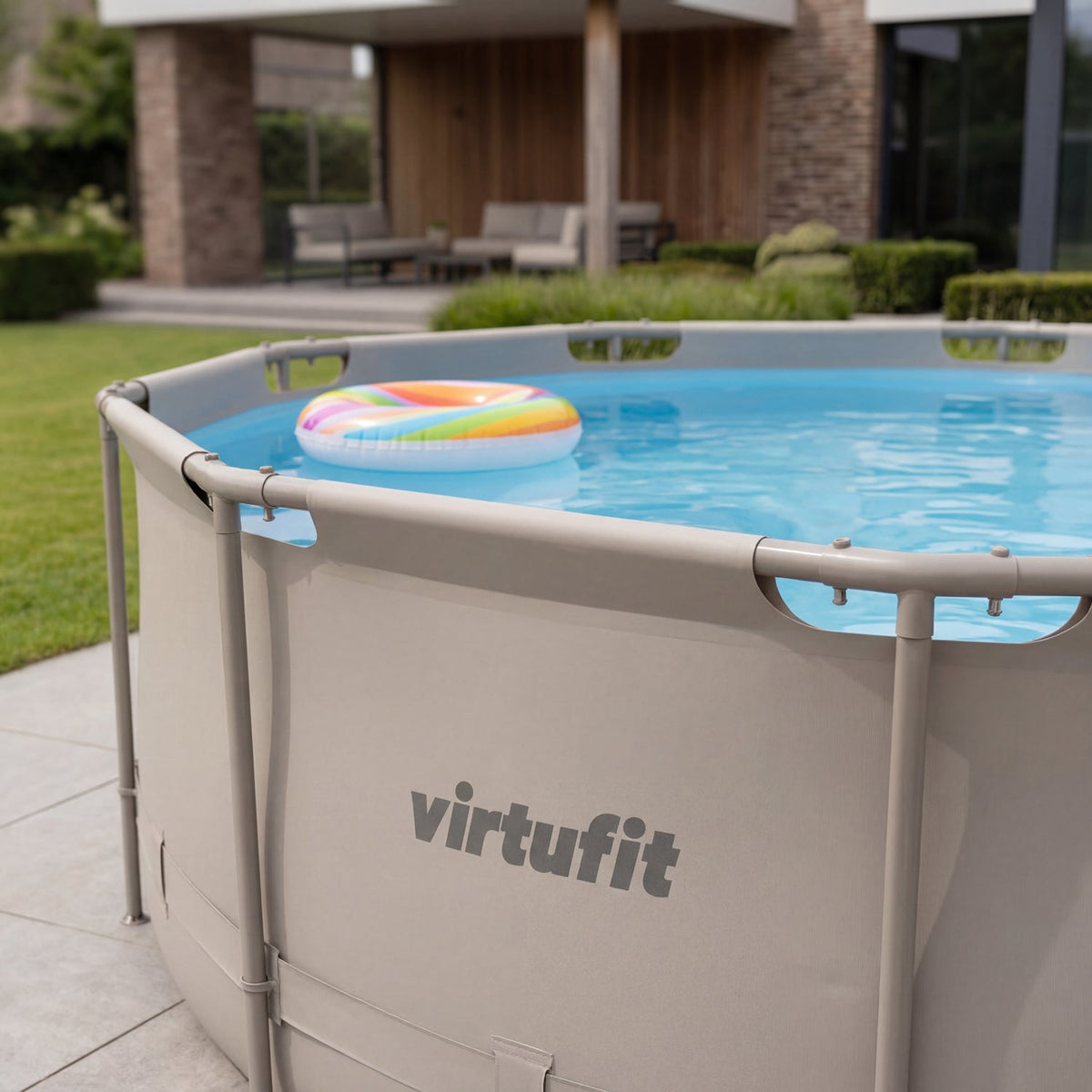 VirtuFit Zwembad Rond Ø366 x 100 cm - Beige - Compleet Pakket - Detail