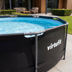 VirtuFit Zwembad Rond Ø366 x 100 cm - Antraciet - Compleet Pakket - Detail
