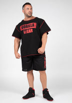 Gorilla Wear Wallace Workout Top - Zwart/Rood - Detail