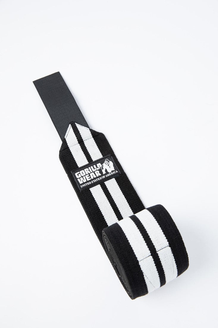 Gorilla Wear Knee Wraps - Zwart/Wit - Detail