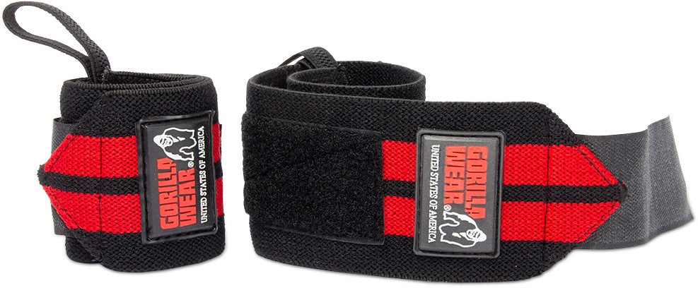 Gorilla Wear Wrist Wraps Pro - Zwart/Rood - Detail