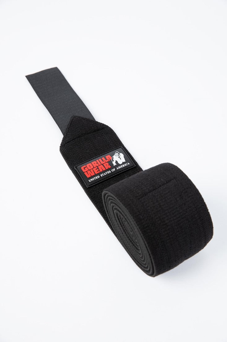 Gorilla Wear Knee Wraps - Zwart - Detail