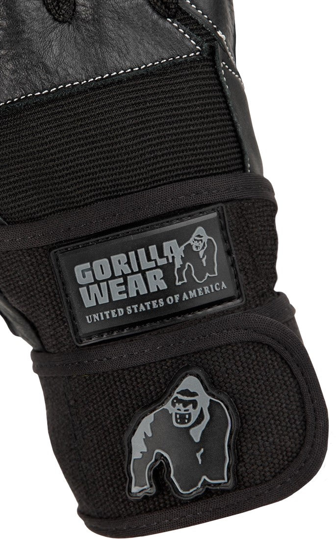 Gorilla Wear Dallas Wrist Wrap Handschoenen - Fitness Handschoenen - Zwart - Detail