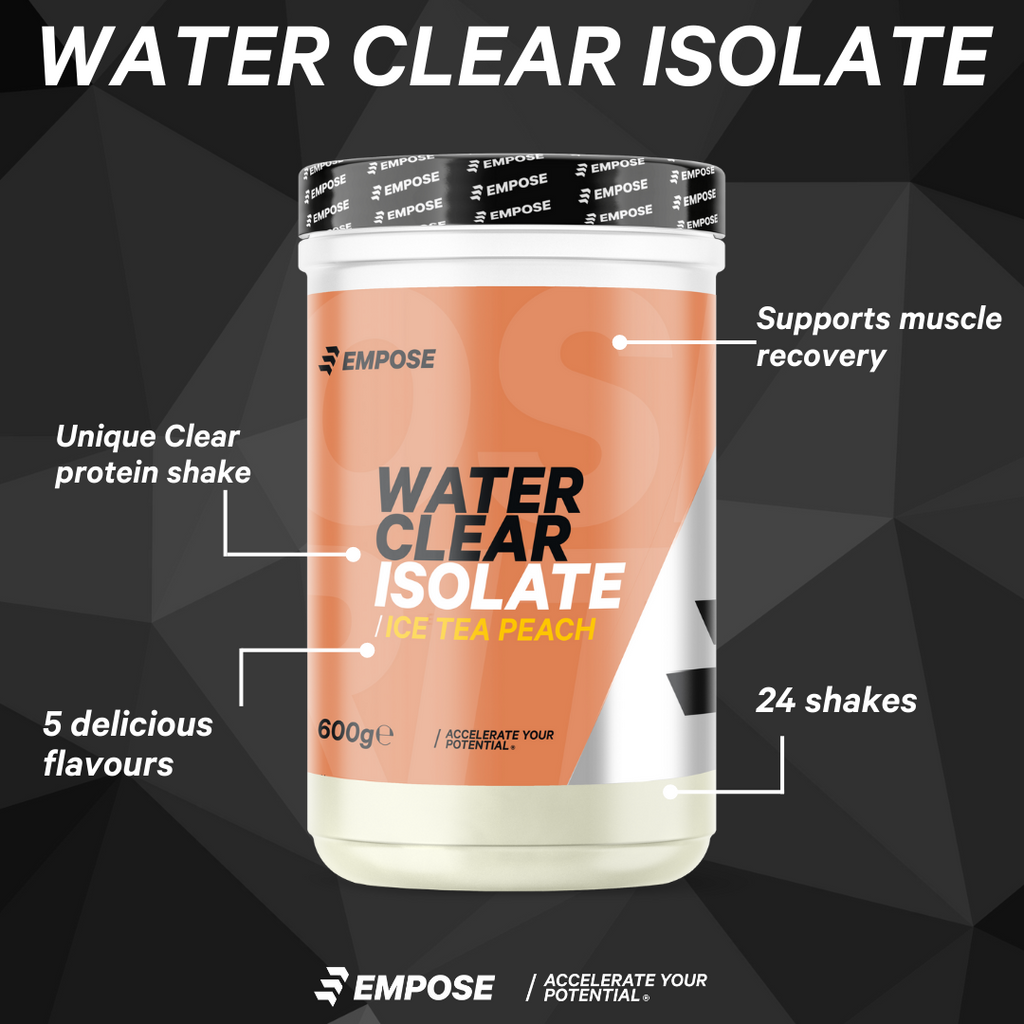 Empose Nutrition Water Clear Isolate - Proteine Ranja - Eiwit Poeder - 600 gr - Ice Tea Perzik - In gebruik