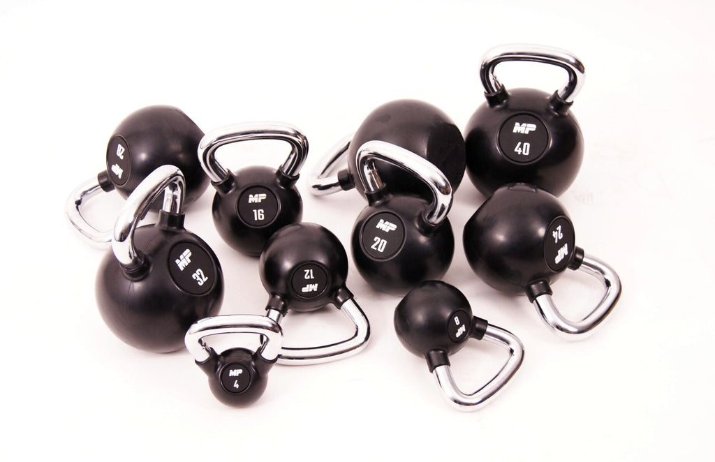 Muscle Power Rubberen Kettlebell - Zwart - 12 kg - Afbeelding 5