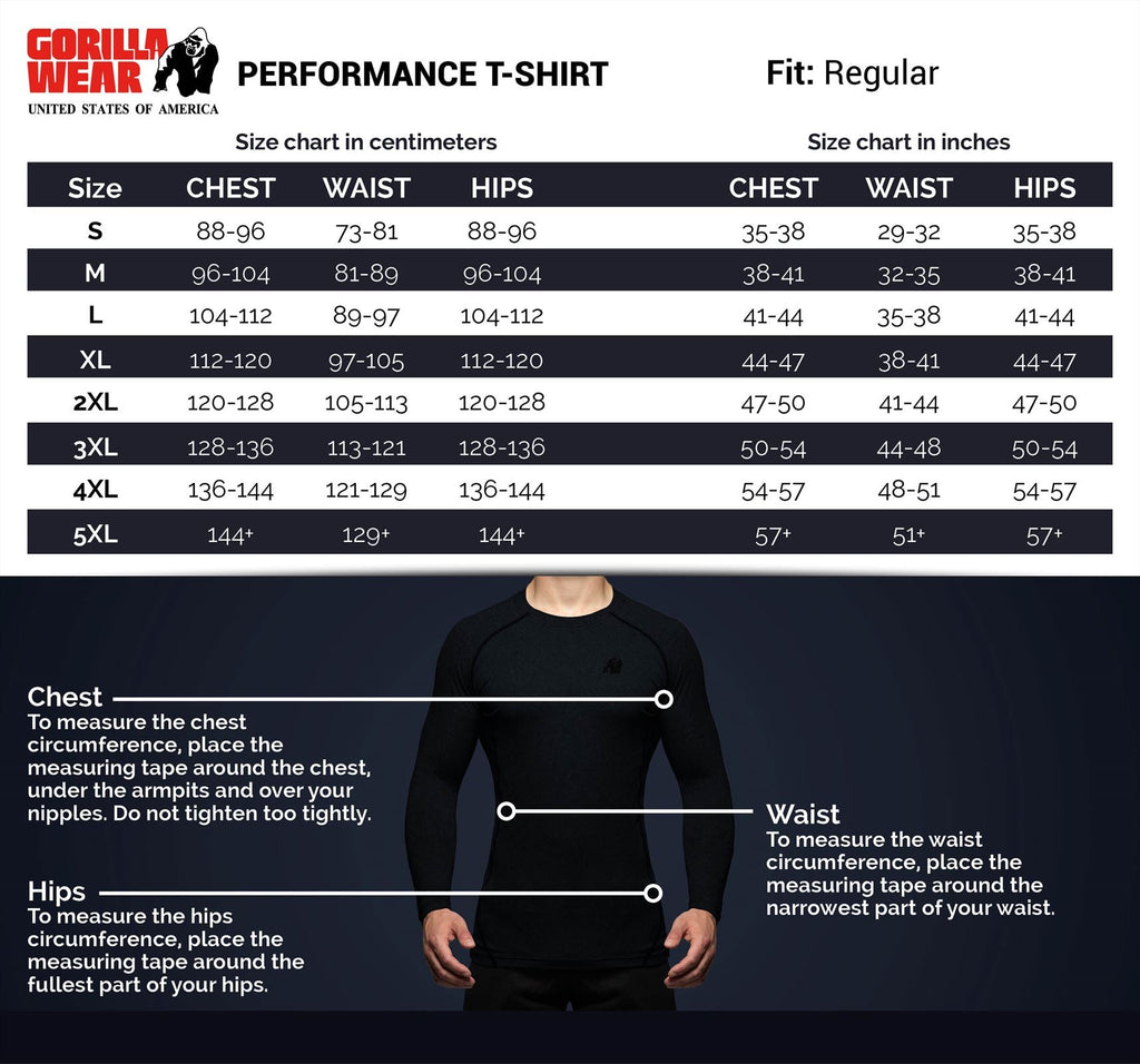 Gorilla Wear Performance T-Shirt - Zwart/Rood - Afbeelding 10
