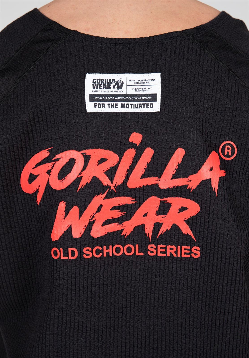 Gorilla Wear Augustine Old School Work out Top - Zwart/Rood - Afbeelding 5