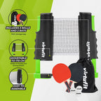 VirtuFit Verstelbare Tafeltennisset - Met batjes en 3 ballen - In gebruik