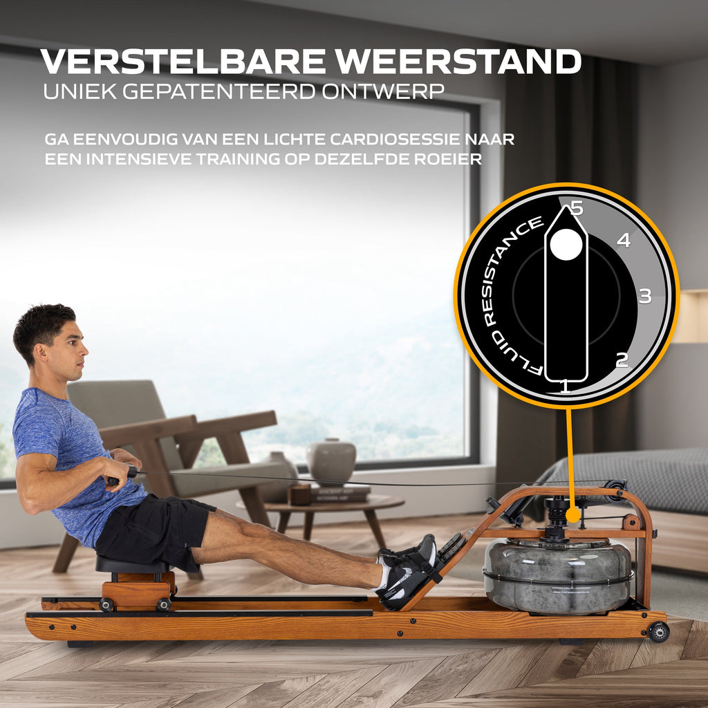 Fluid Rower Viking 3V Roeitrainer - Donker Eiken - Afbeelding 8