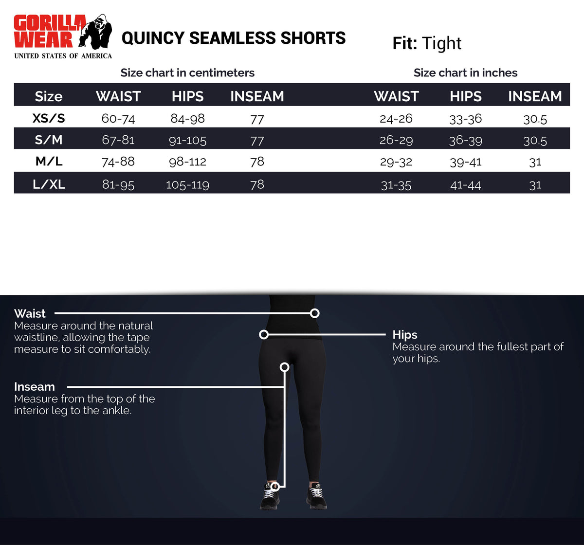 Gorilla Wear Quincy Seamless Shorts - Zwart - In gebruik