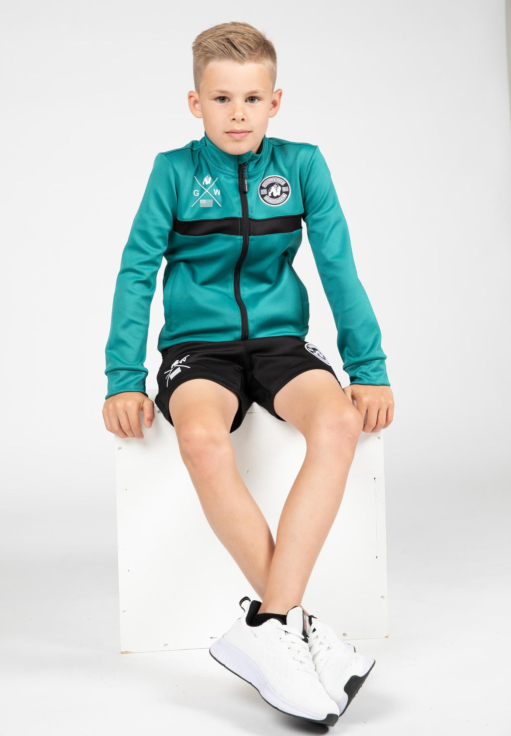 Gorilla Wear Vernon Kids Trainingsjas - Groen/Blauw - Afbeelding 6