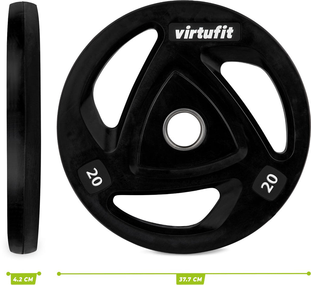 VirtuFit Halterschijf Opbergrek + Rubberen Halterschijf - 150 kg - In gebruik