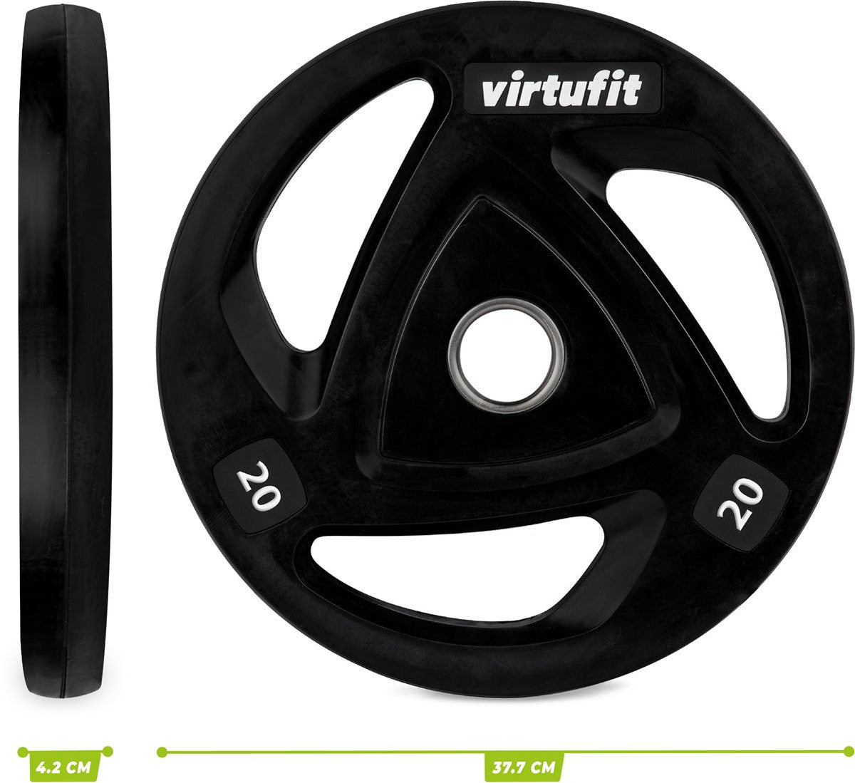 VirtuFit Halterschijf Opbergrek + Rubberen Halterschijf - 150 kg - In gebruik