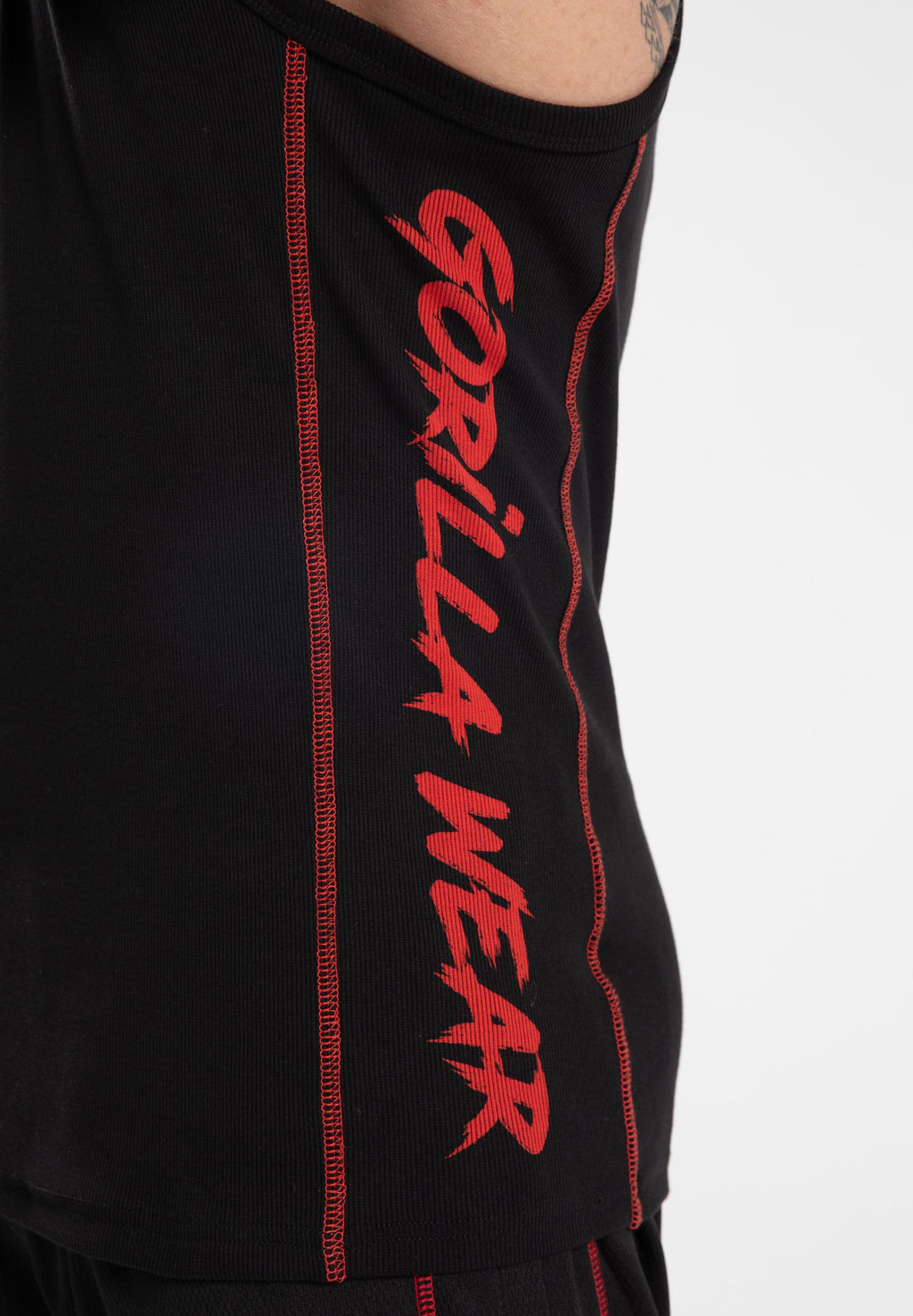 Gorilla Wear Monterey Tank Top - Zwart/Rood - Afbeelding 6