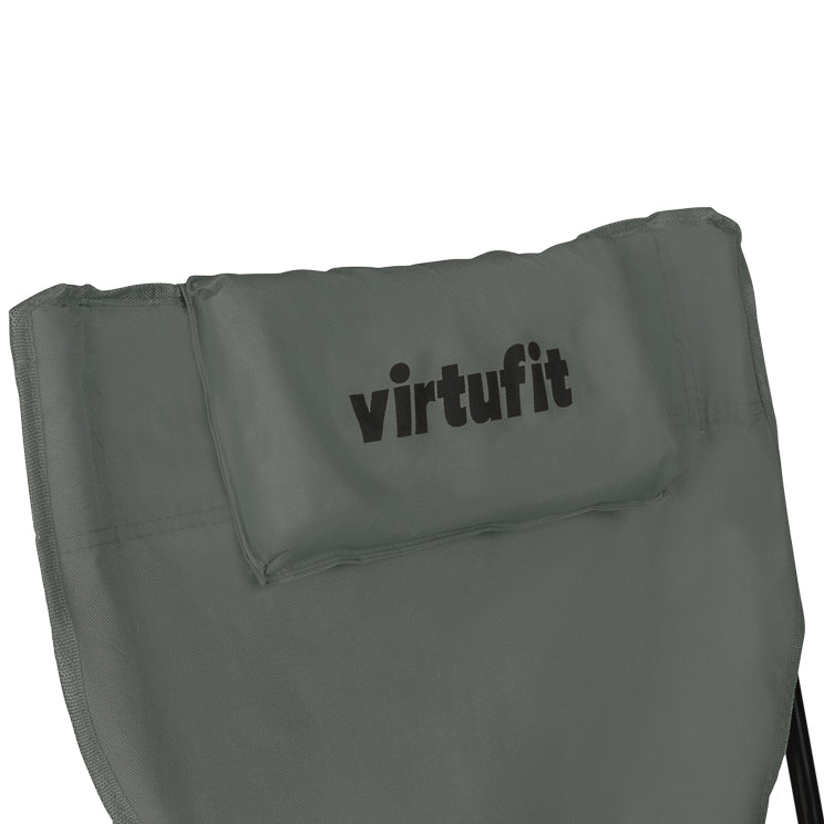 VirtuFit Campingstoel opvouwbaar met voetsteun - Strandstoel - Grijs - Set van 2 - Afbeelding 6