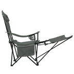 VirtuFit Campingstoel opvouwbaar met voetsteun - Strandstoel - Grijs - Set van 2 - Afbeelding 11