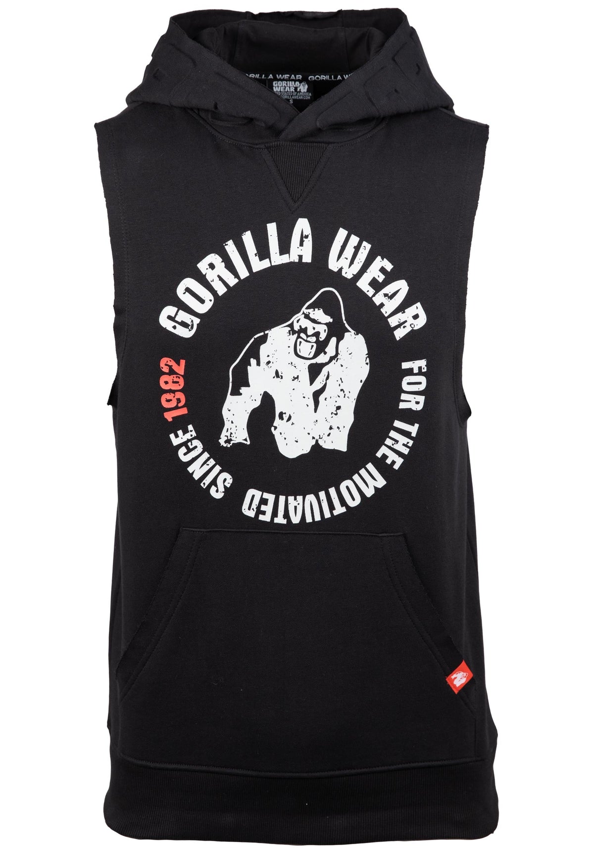 Gorilla Wear Marshall Mouwloze Hoodie - Zwart - Afbeelding 8