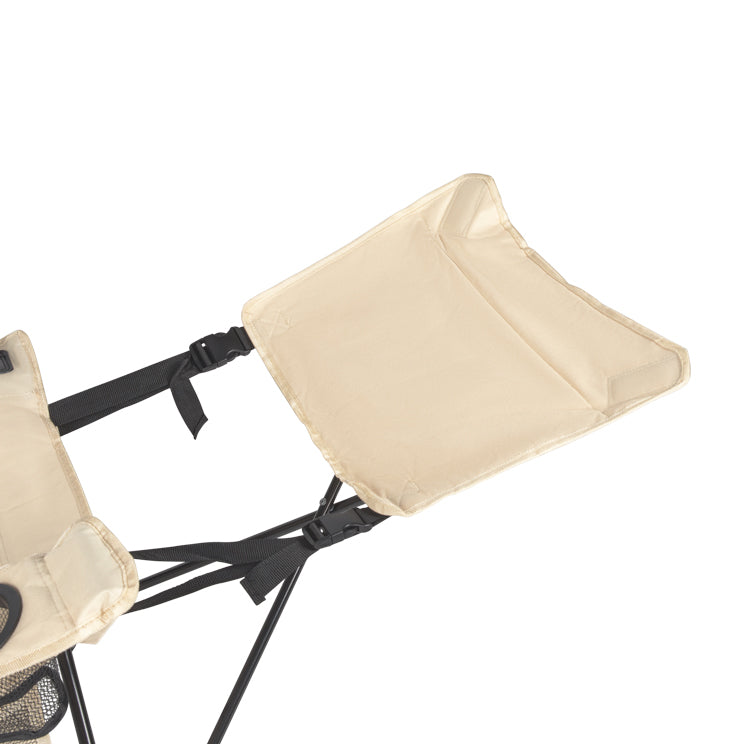 VirtuFit Opvouwbare Camping Stoel met Voetsteun - Strandstoel - Beige - Tweedekans - Afbeelding 5