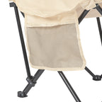 VirtuFit Opvouwbare Camping Stoel met Voetsteun - Strandstoel - Beige - Tweedekans - Afbeelding 8