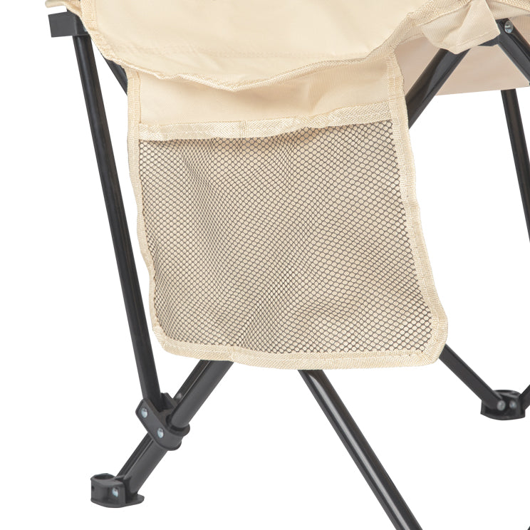VirtuFit Opvouwbare Camping Stoel met Voetsteun - Strandstoel - Beige - Tweedekans - Afbeelding 8