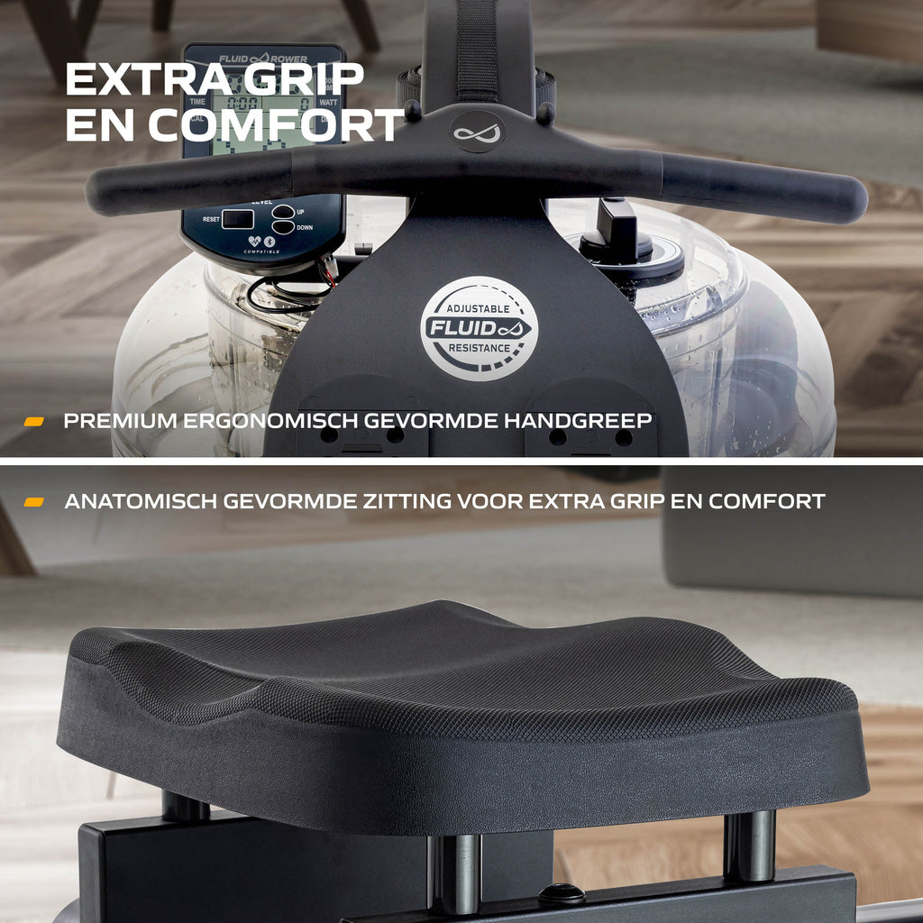 Fluid Rower Neon Pro XL Roeitrainer - Mat Zwart - Afbeelding 8