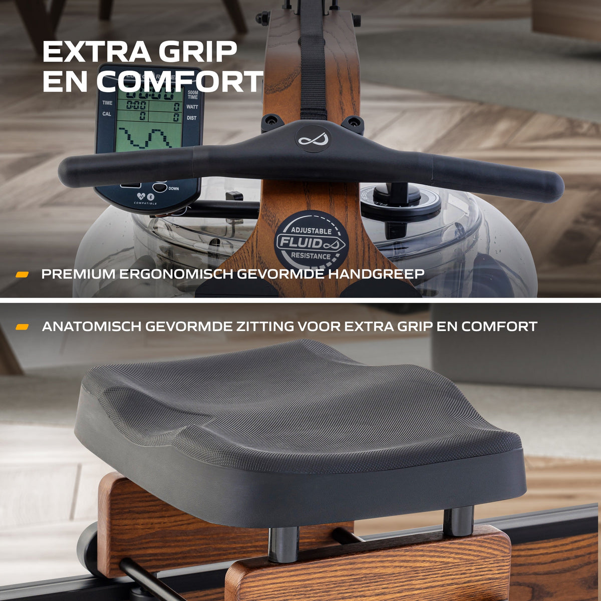 Fluid Rower Viking 3 XL Roeitrainer - Walnoot - Afbeelding 7