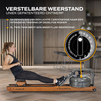 Fluid Rower Apollo Pro XL Roeitrainer - Donker Eiken - In gebruik