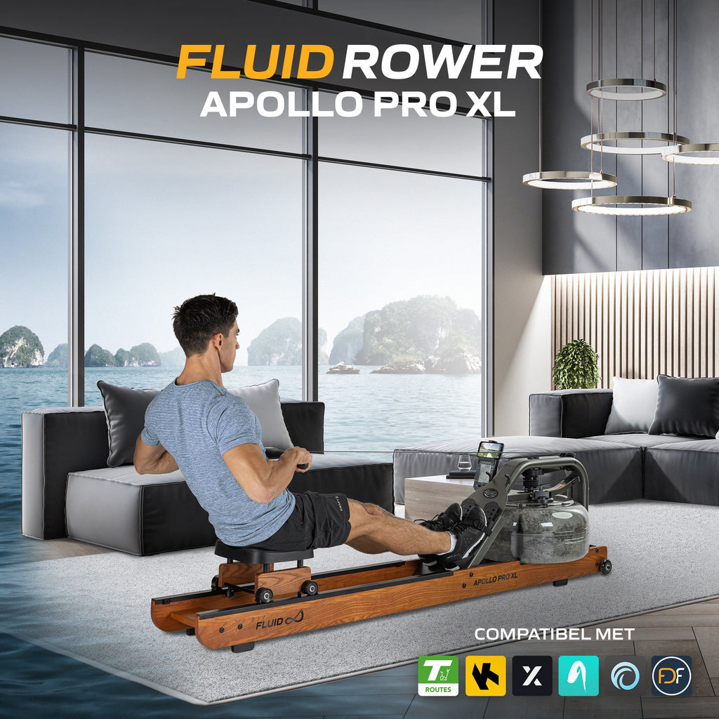 Fluid Rower Apollo Pro XL Roeitrainer - Donker Eiken - Afbeelding 10