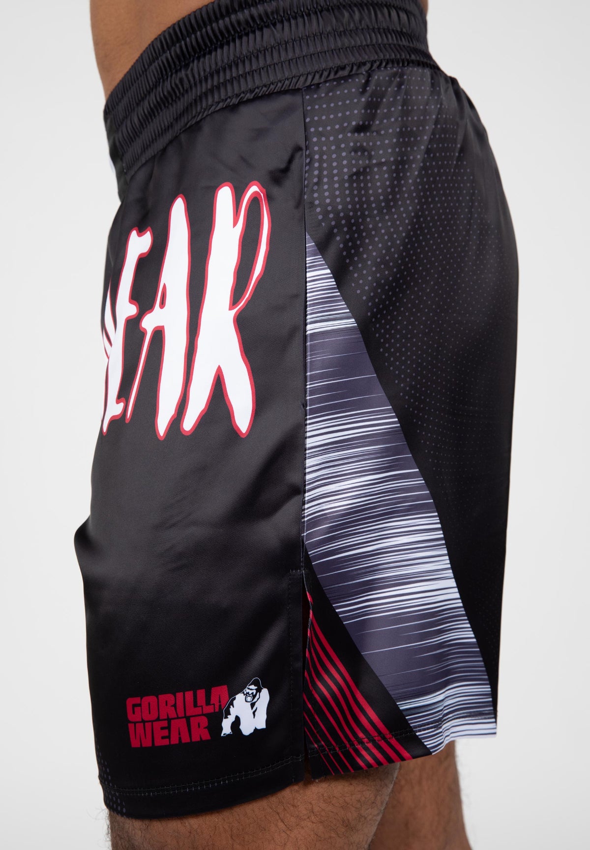Gorilla Wear Clayton Boxing Shorts - Zwart/Rood - Afbeelding 8