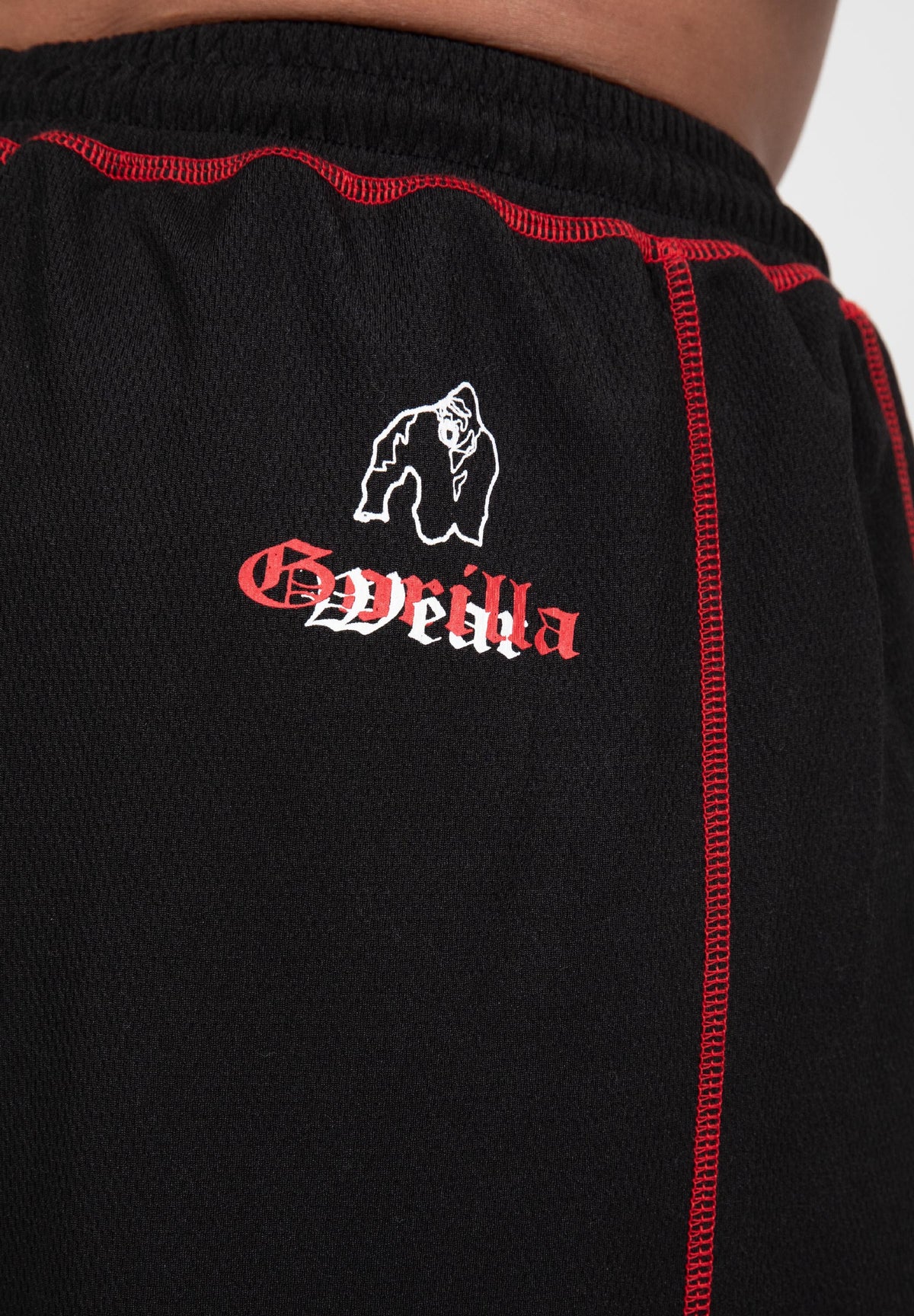 Gorilla Wear Marlow Mesh Pants - Zwart/Rood - Afbeelding 7