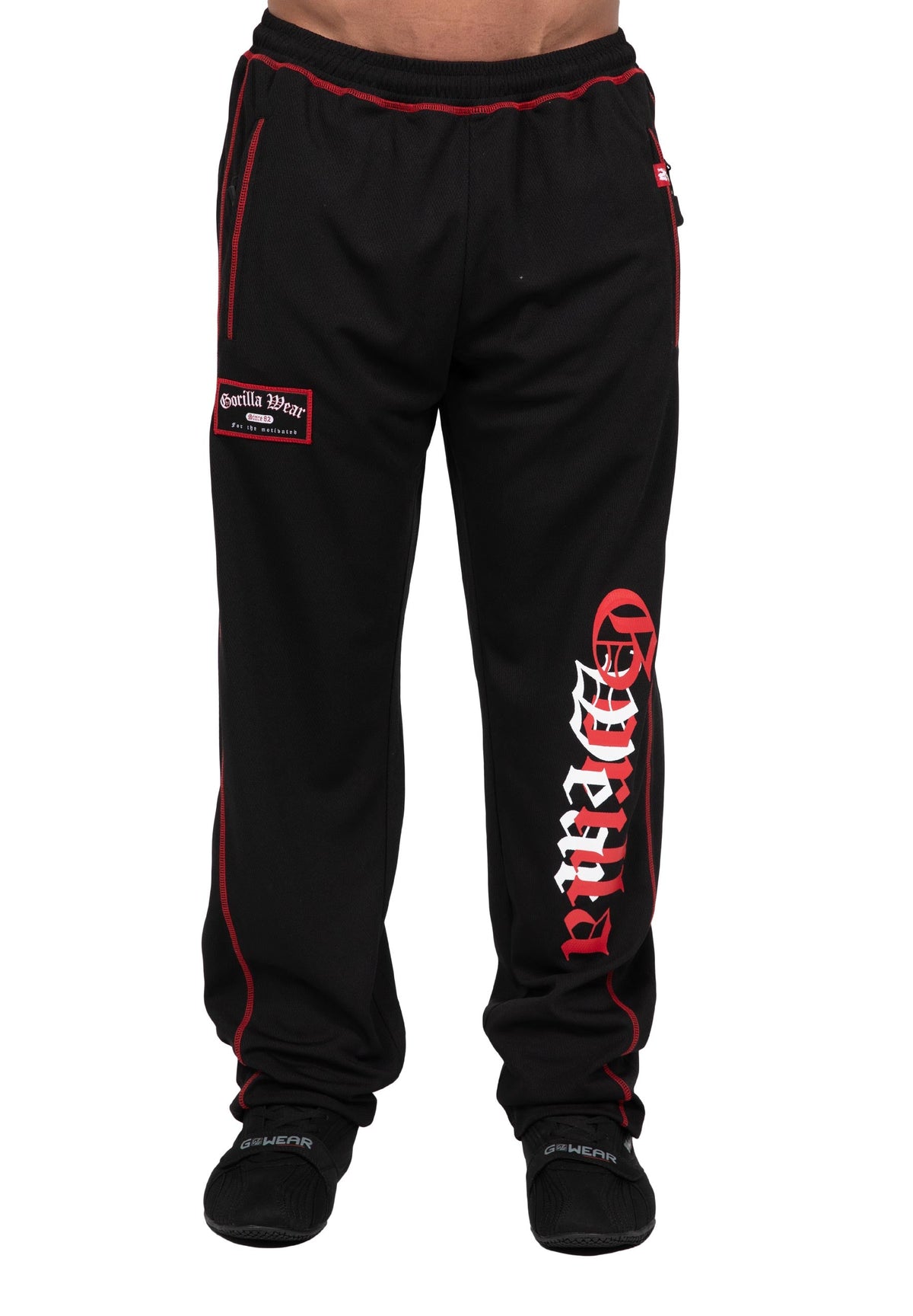 Gorilla Wear Marlow Mesh Pants - Zwart/Rood - Afbeelding 9