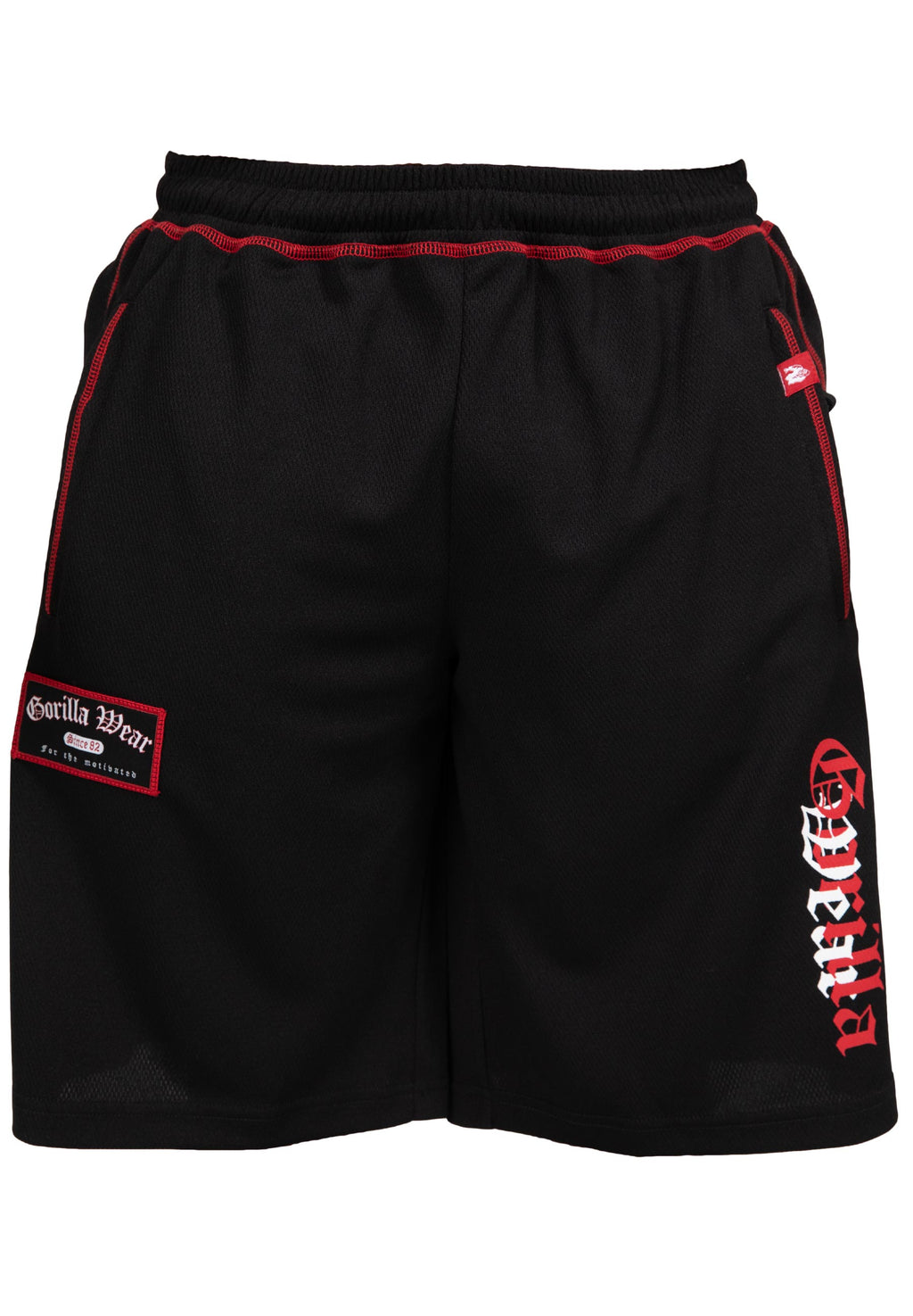 Gorilla Wear Marlow Mesh Shorts - Zwart/Rood - Afbeelding 9