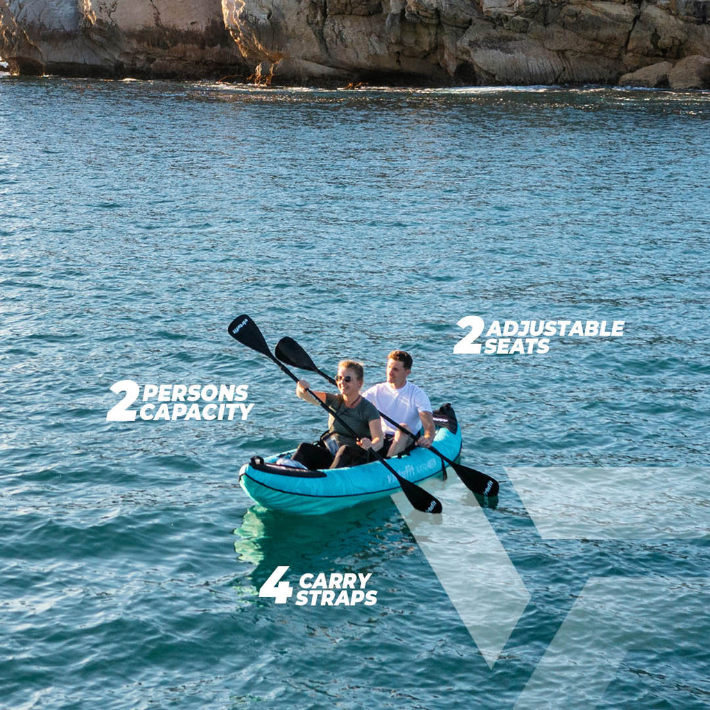 VirtuFit Kayak 335 - Turquoise - Met Kajak zitjes en draagtas - Afbeelding 10