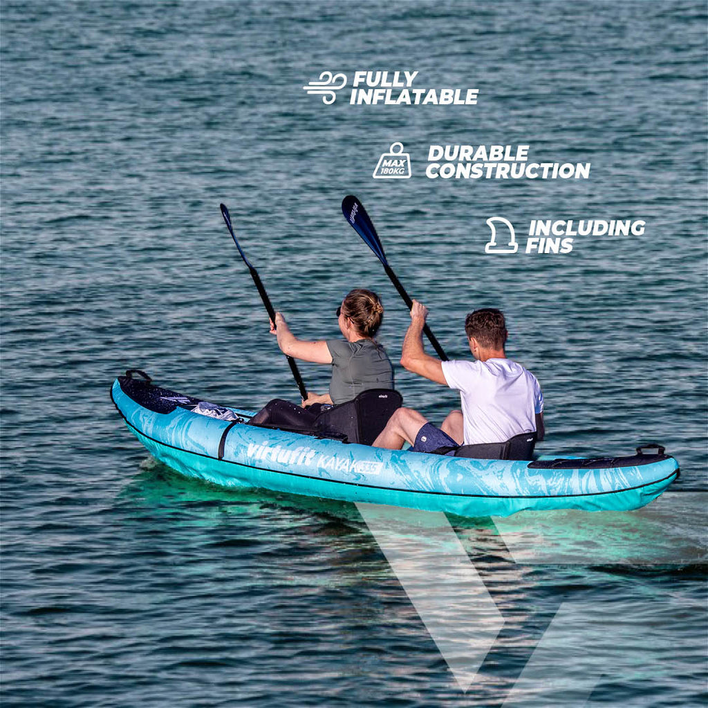 VirtuFit Kayak 335 - Turquoise - Met Kajak zitjes en draagtas - Afbeelding 11
