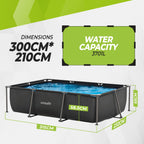 VirtuFit Rechthoekig Zwembad - 300 x 210 x 66 cm - Compleet Pakket - Antraciet - Afbeelding 7