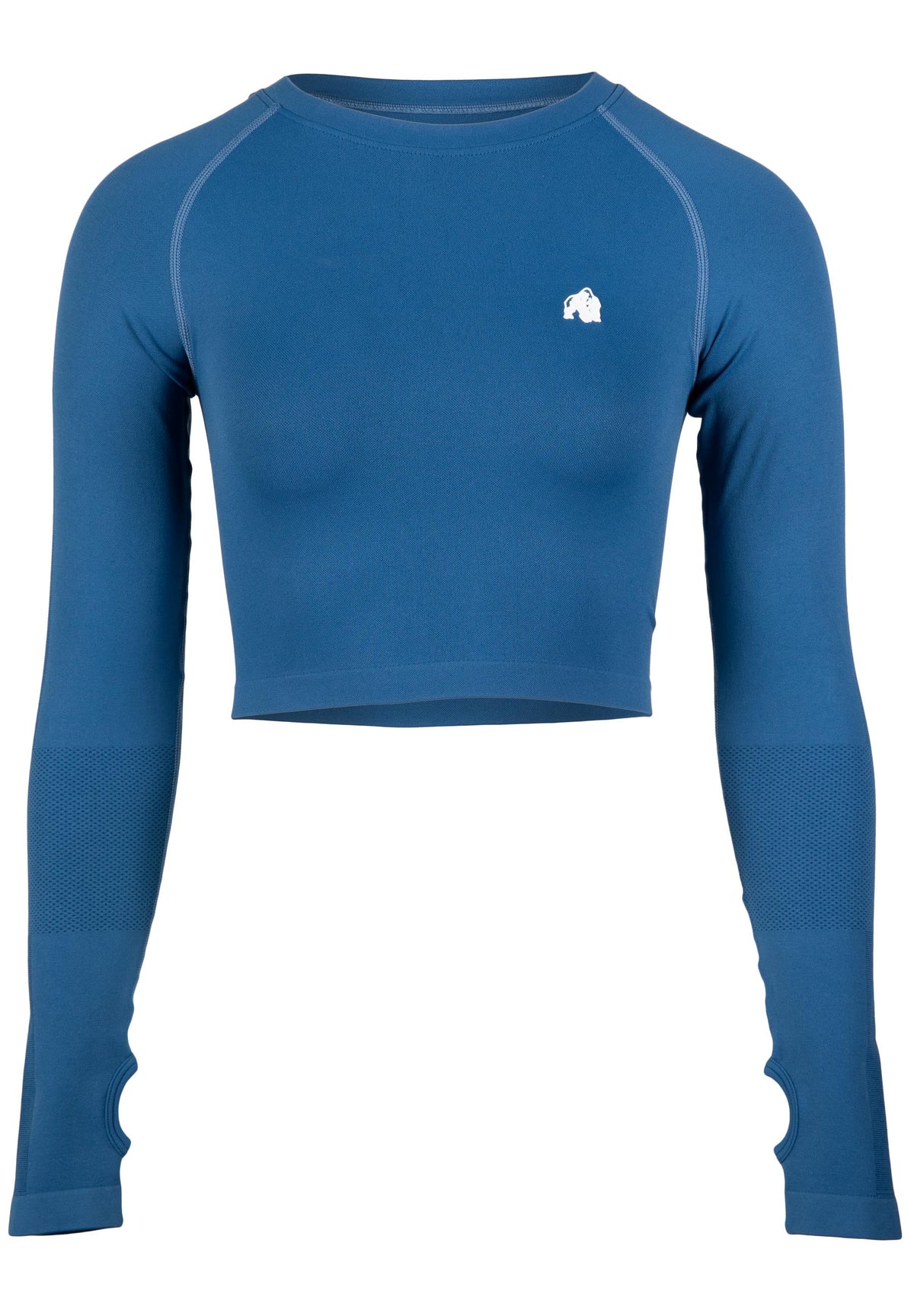 Gorilla Wear Hilton Seamless Cropped Longsleeve - Blauw - Afbeelding 6