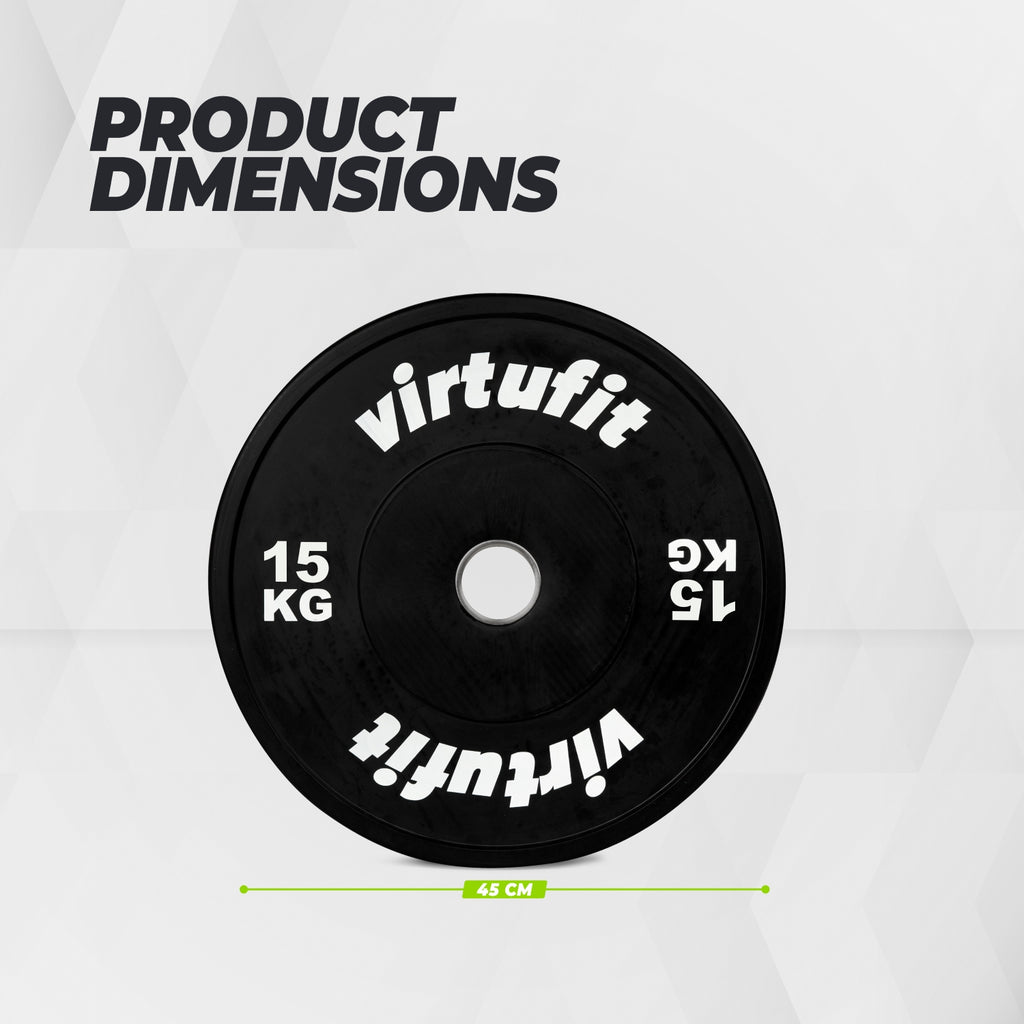 VirtuFit Bumper Plate - Olympische Halterschijf van Rubber - 50 mm - 15 kg
