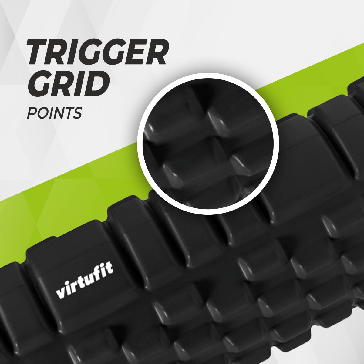 VirtuFit Grid Foam Roller - Massage roller - 33 cm - Zwart - In gebruik