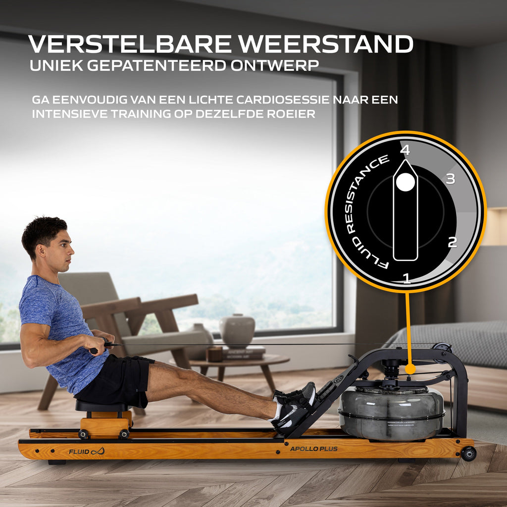 Fluid Roeitrainer Apollo Plus Rower (BT) - In gebruik