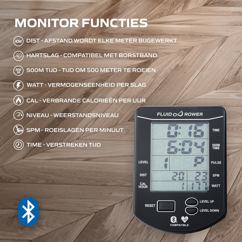 Fluid Roeitrainer Apollo Plus Rower (BT) - Afbeelding 9