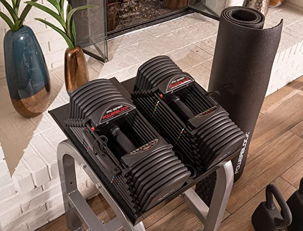 PowerBlock Rack Stand voor Verstelbare Dumbbells - In gebruik