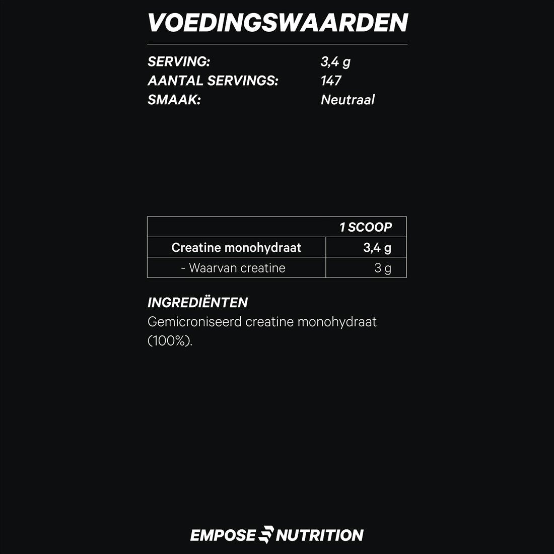 Empose Nutrition Creatine Poeder - Creatine Monohydraat - 500 gr - In gebruik