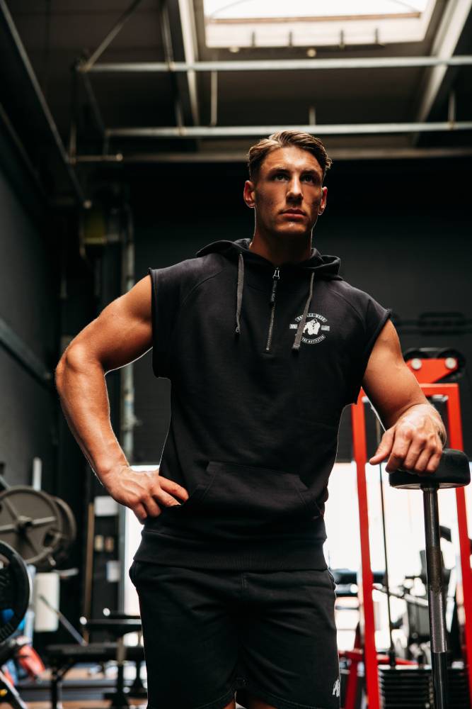 Gorilla Wear Huntley Mouwloze Hoodie - Zwart - Afbeelding 8
