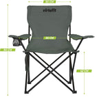 VirtuFit Opvouwbare Camping Stoel - Grijs - Set van 2 - Afbeelding 7