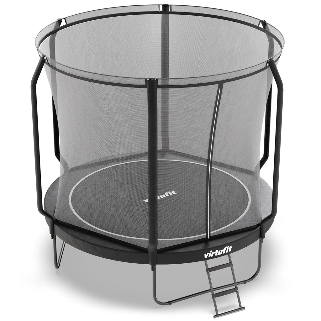 VirtuFit Premium Trampoline met Veiligheidsnet - Zwart - 251 cm - Afbeelding 8