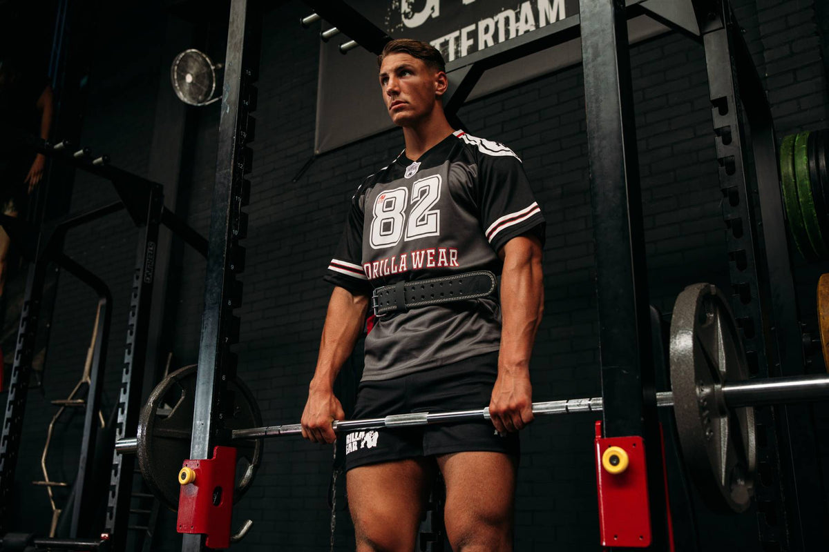 Gorilla Wear Tyler Football Jersey - Zwart/Rood - In gebruik