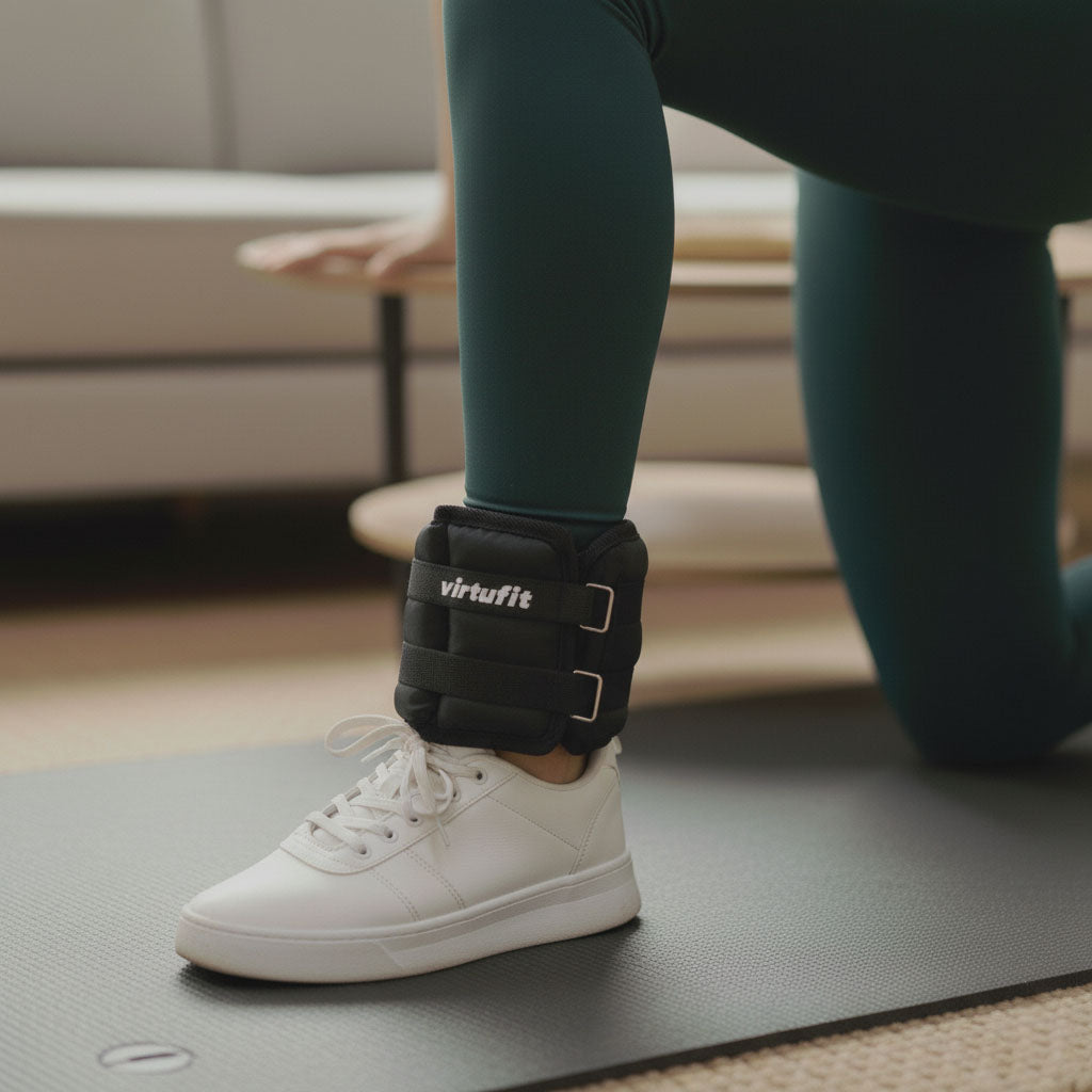 VirtuFit Verstelbare Enkel- en Polsgewichten 2 x 1 kg - In gebruik